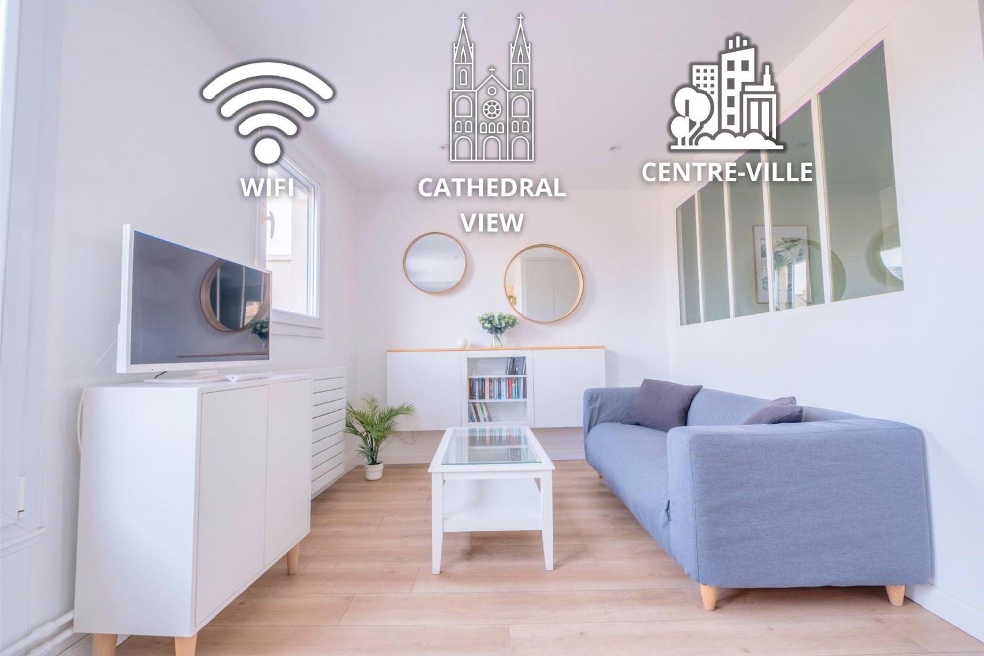 Ferienwohnung Le Clovis - Cathedrale Reims Exterior foto